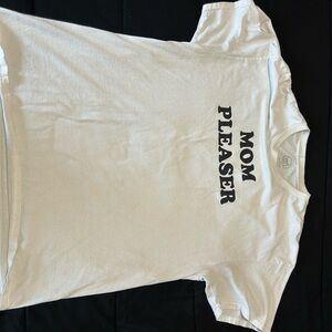 Danny Duncan White Graphic T-Shirt with 'Mom Pleaser' Print